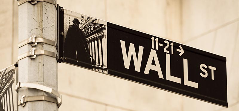 Wall St sign post