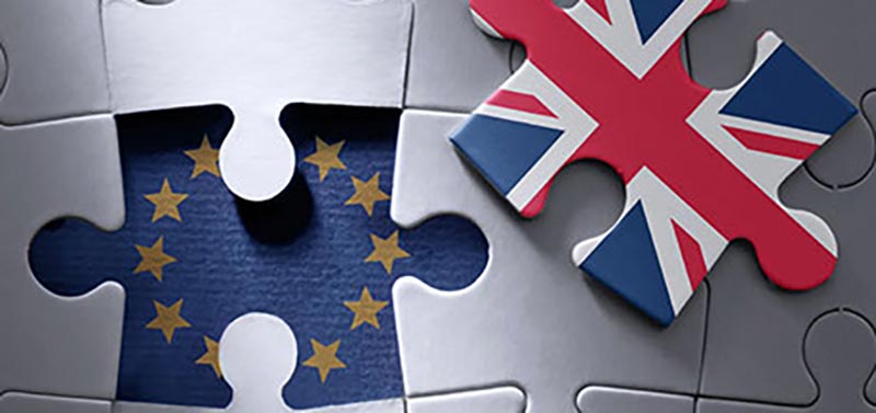 EU and British flags jigsaw