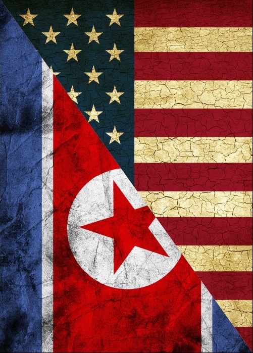 USA-NK flags