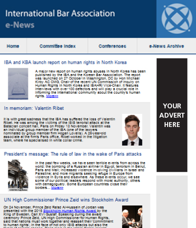 e-News advertising example